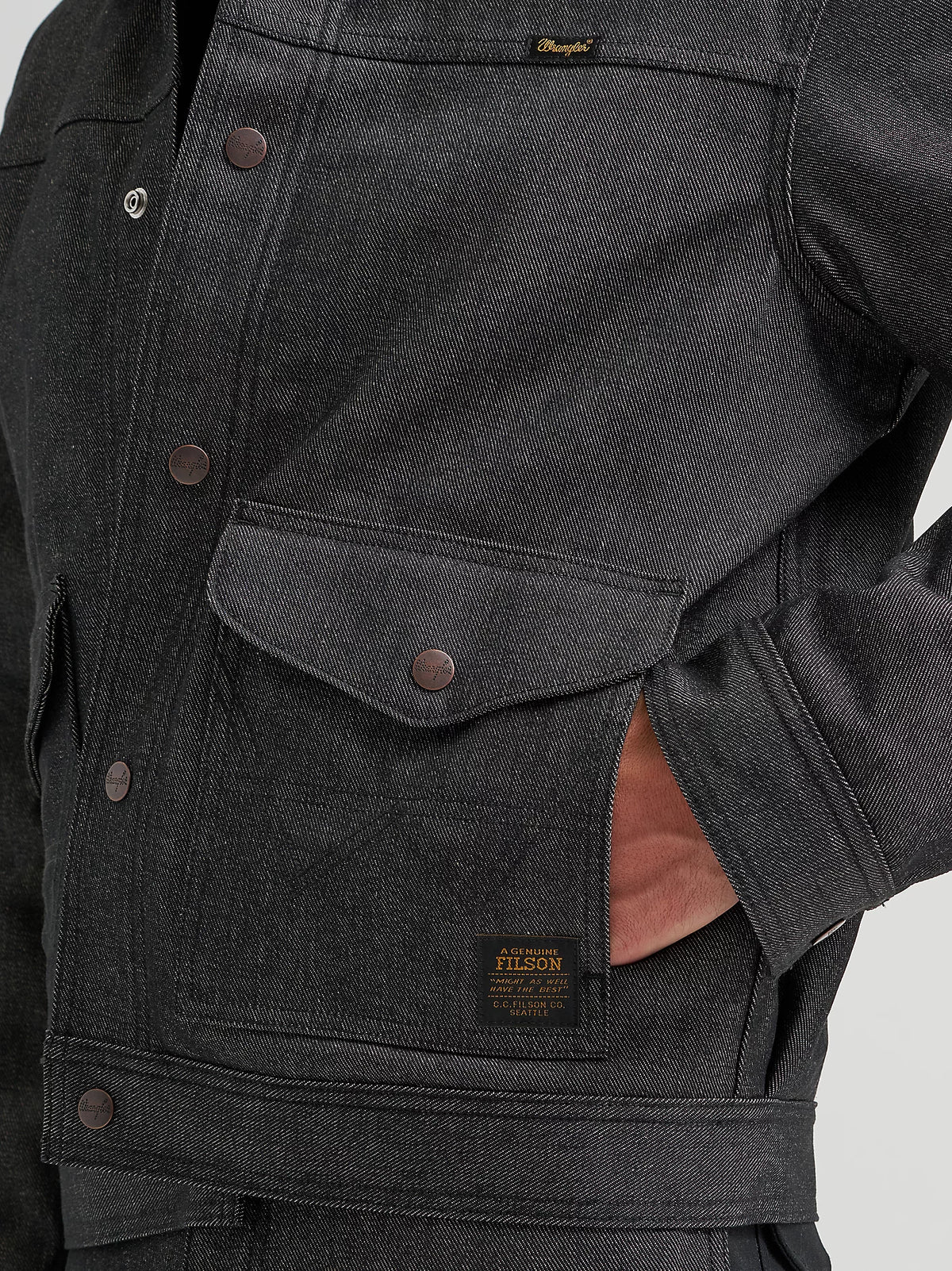 Wrangler x Filson Men's Denim Work Jacket in Black