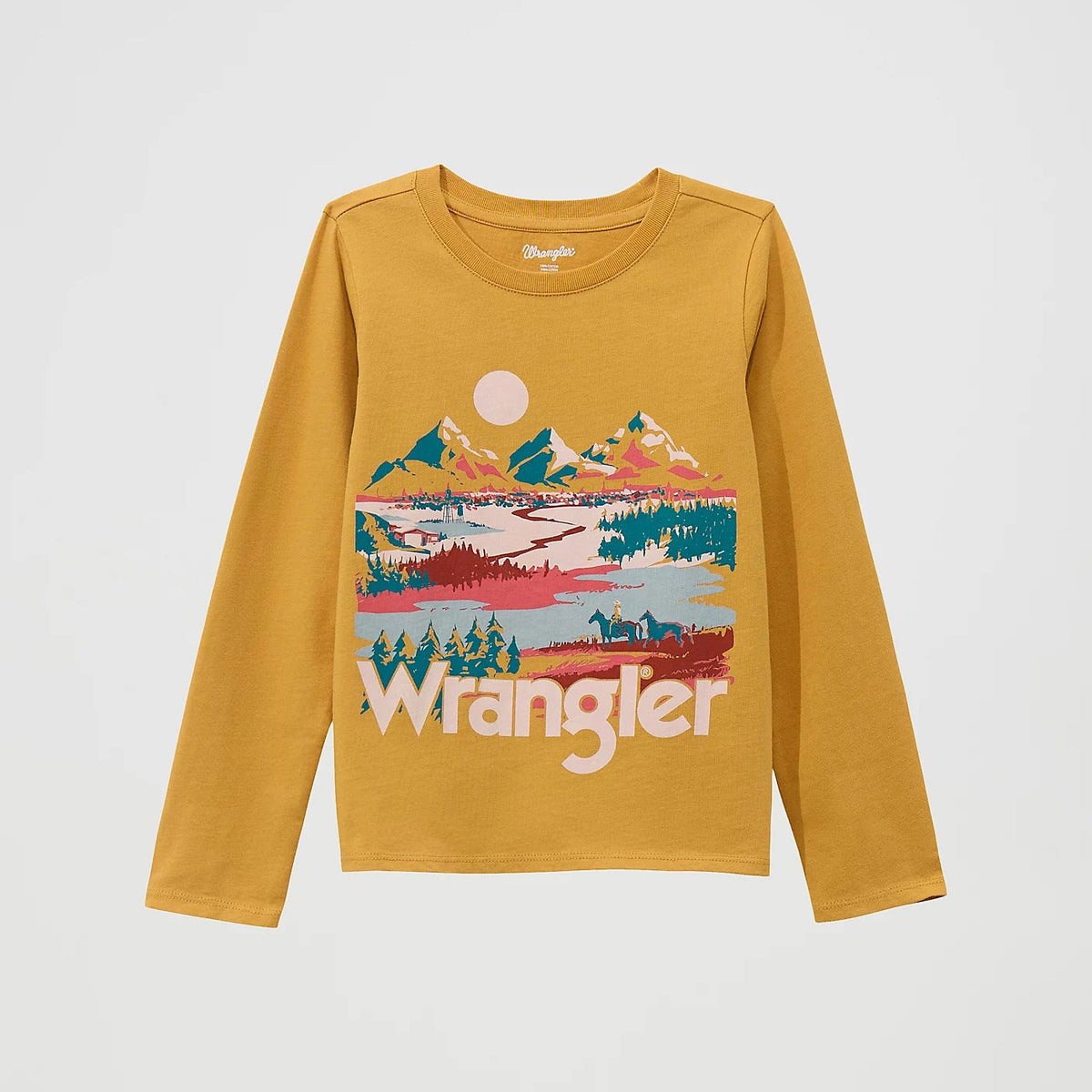 Wrangler Girl's L/S Western Graphic in Mustard Mountain