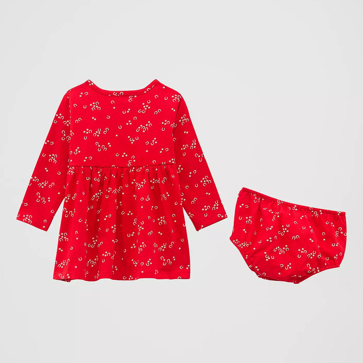 Wrangler Toddler Girl's L/S Knit Western Dress in Red