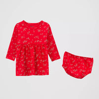 Wrangler Toddler Girl's L/S Knit Western Dress in Red