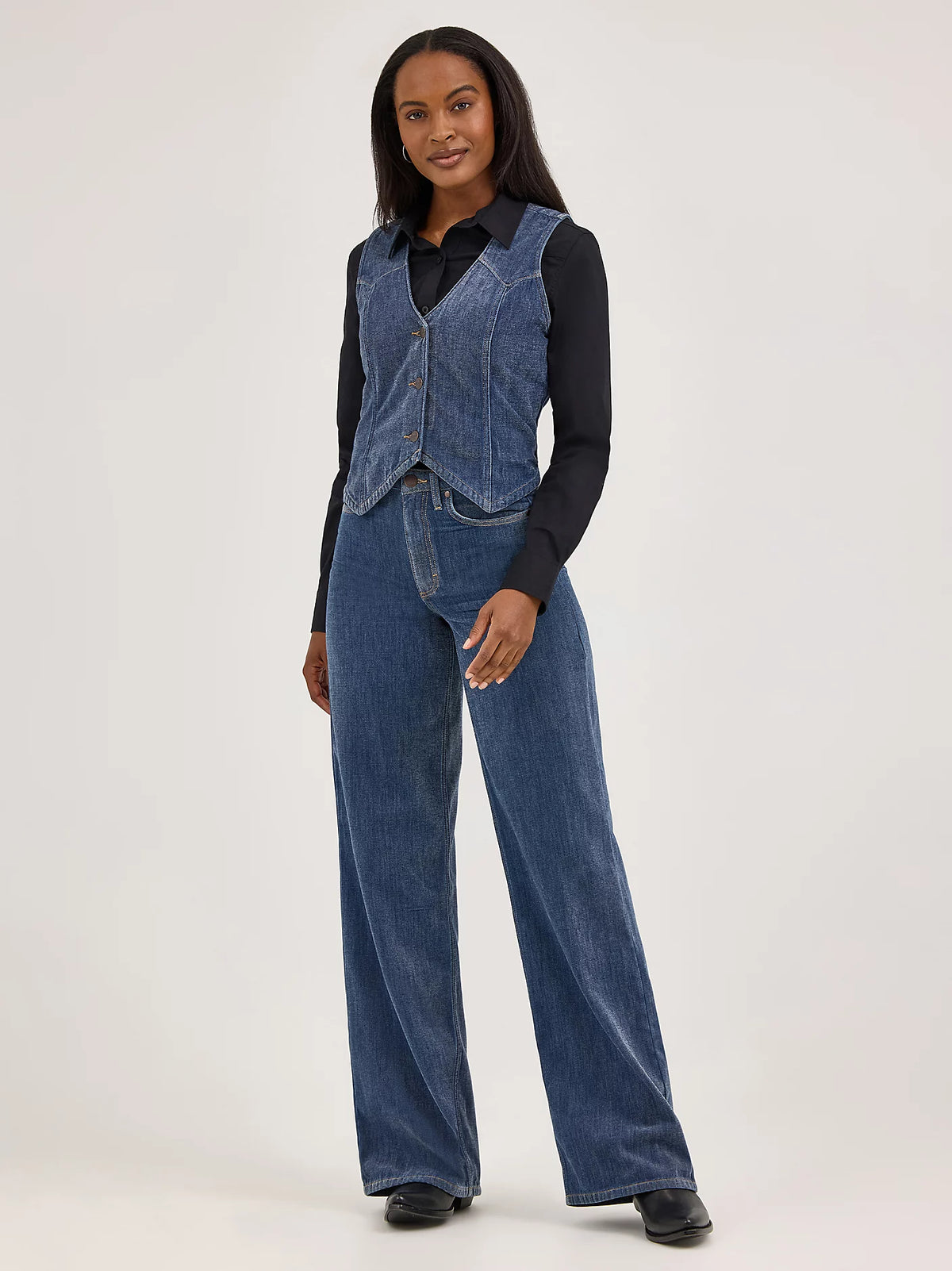 Wrangler Retro Women's Airy Denim Vest in Blue