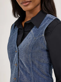Wrangler Retro Women's Airy Denim Vest in Blue