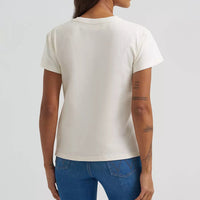 Wrangler Retro Women's S/S Faded Cowgirl Graphic Tee in Egret