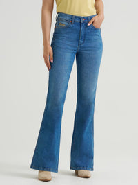 Wrangler Retro x Coors Women's Bailey High Rise Flare Jean in Golden Blue