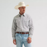 Wrangler Men's 20X L/S Competition Advanced Comfort Western Snap Shirt in Olive Cacti (Available in Tall Sizes)