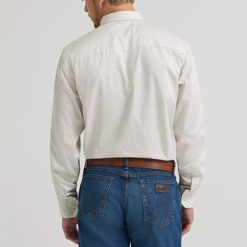 Wrangler Men's L/S Cody Johnson One Pocket Button Down Shirt in Yellow Charcoal