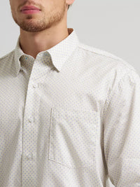 Wrangler Men's L/S Cody Johnson One Pocket Button Down Shirt in Yellow Charcoal