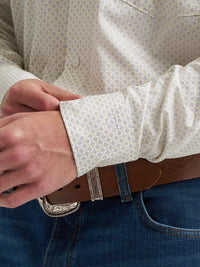 Wrangler Men's L/S Cody Johnson One Pocket Button Down Shirt in Yellow Charcoal