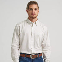 Wrangler Men's L/S Cody Johnson One Pocket Button Down Shirt in Yellow Charcoal