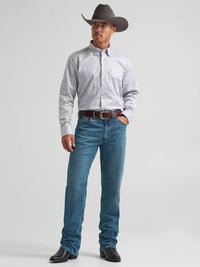 Wrangler Men's L/S Cody Johnson One Pocket Button Down Shirt in Charcoal Paisley (Available in Tall Sizes)