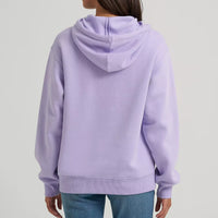 Wrangler Retro Women's Bold Logo Hoodie in Pastel Purple