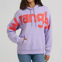 Wrangler Retro Women's Bold Logo Hoodie in Pastel Purple