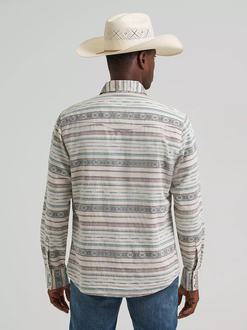 Wrangler Retro Premium Men's L/S Western Snap Shirt in Neutral Serape (Available in Tall Sizes)
