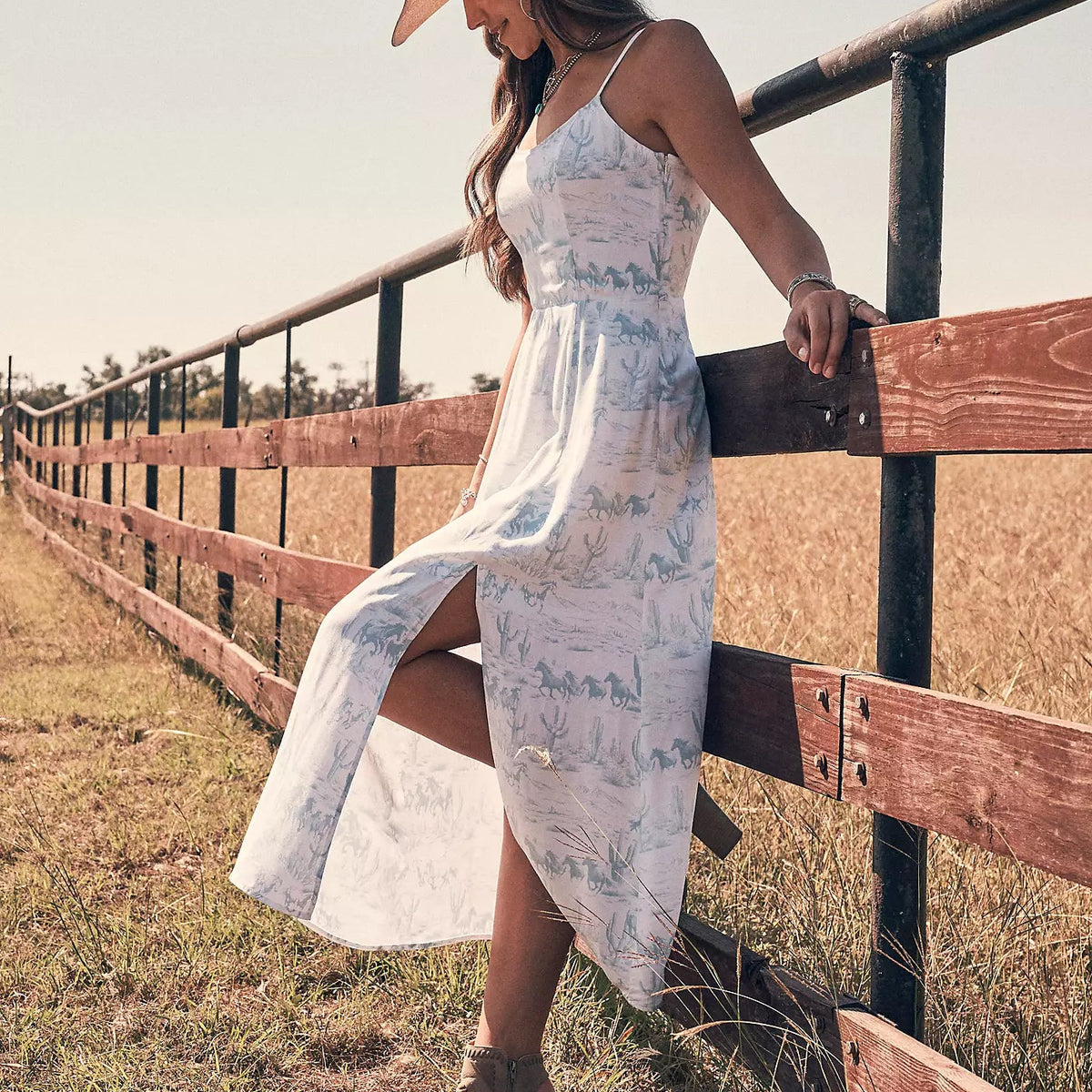 Wrangler Women's Tank Maxi Dress in Country Toile