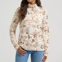 Wrangler Women's Skye Performance Quarter Snap Pullover in Cream