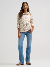 Wrangler Women's Skye Performance Quarter Snap Pullover in Cream