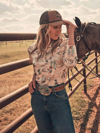 Wrangler Women's Skye Performance Quarter Snap Pullover in Cream