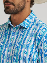 Wrangler ATG Men's Performance Polo Shirt in Checotah Turquoise