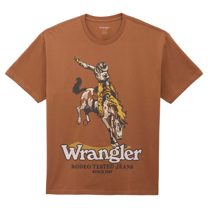 Wrangler Men's Rodeo Tested Vintage Fit Graphic T-Shirt in Rawhide