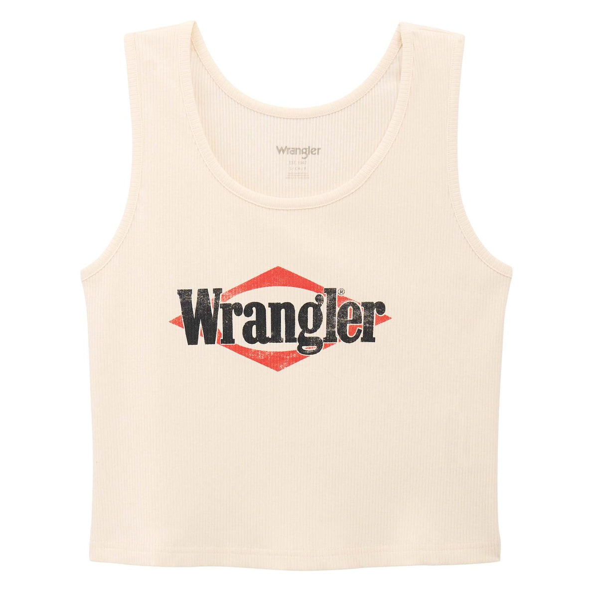Wrangler Retro Women's Graphic Slim Crop Tank in Whisper White