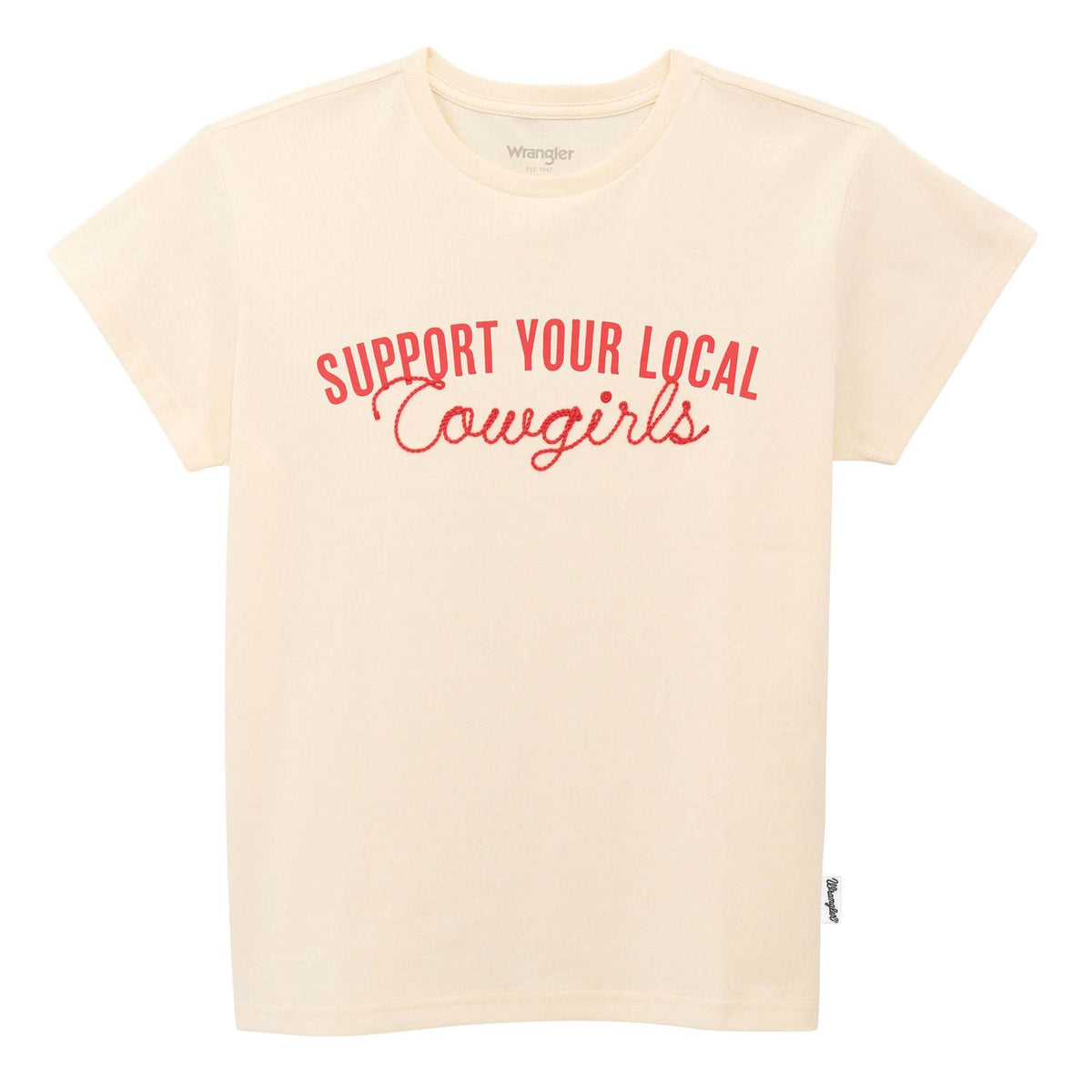 Wrangler Retro Women's S/S Support Your Local Cowgirls in Antique White