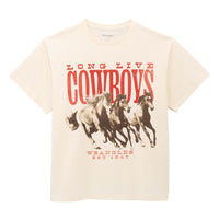 Wrangler Retro Women's S/S Stampeding Stallions Graphic Tee in Egret