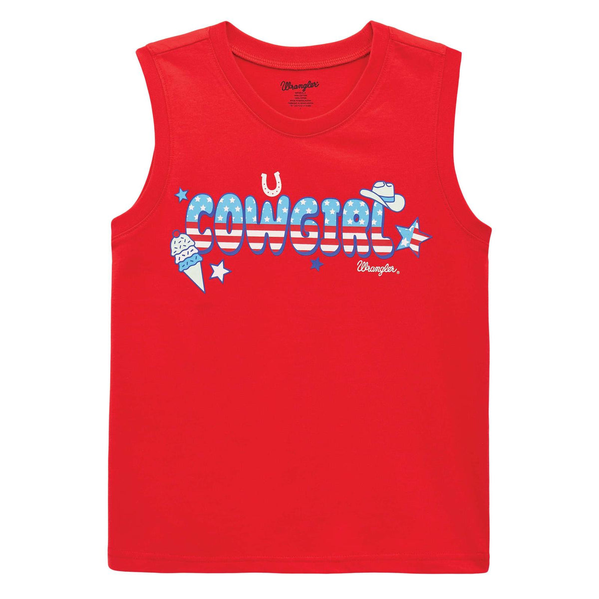 Wrangler Girl's Western Graphic Tank in Red