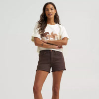Wrangler Retro Women's Short Sleeve Crew Sweatshirt in Cream