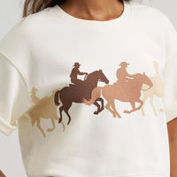 Wrangler Retro Women's Short Sleeve Crew Sweatshirt in Cream