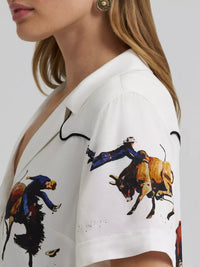 Wrangler x Lainey Wilson Women's S/S Camp Snap Shirt in White