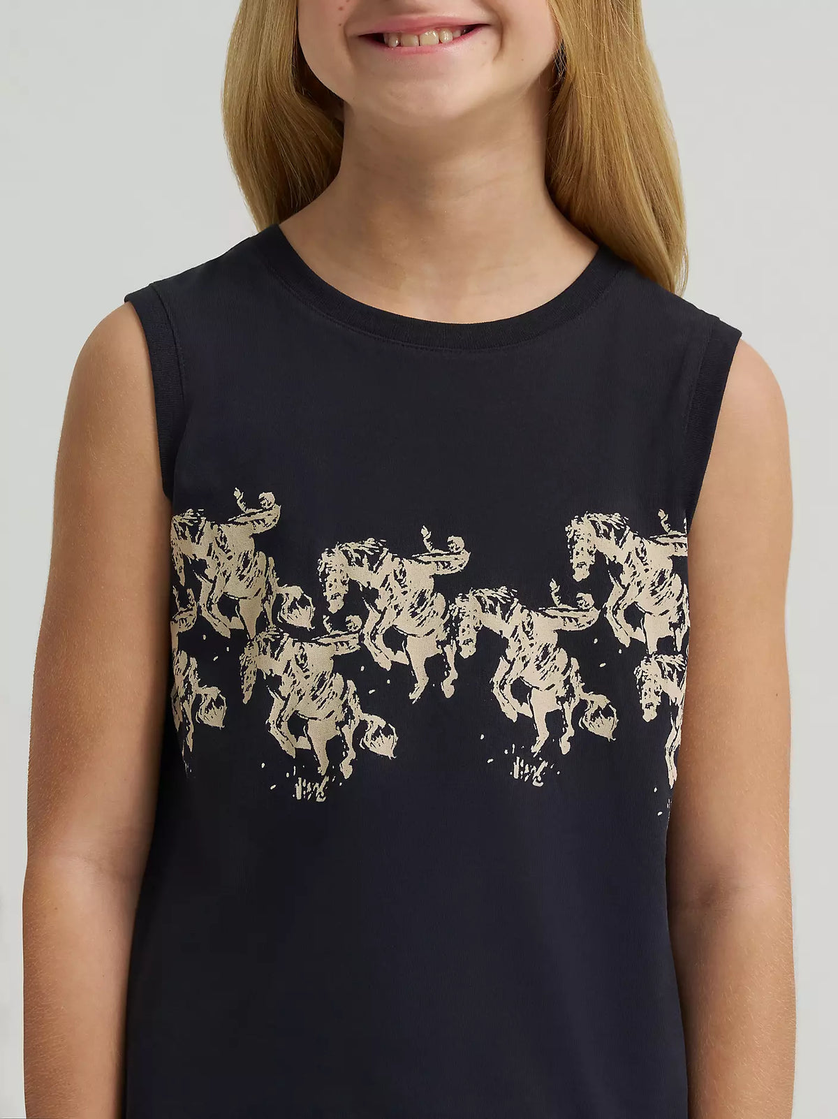 Wrangler x Lainey Wilson Girl's Cowboy Tank in Black