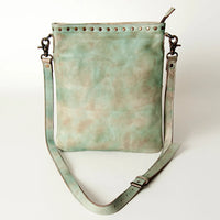 Never Mind! Western Antique Aqua Genuine Leather Crossbody Bag