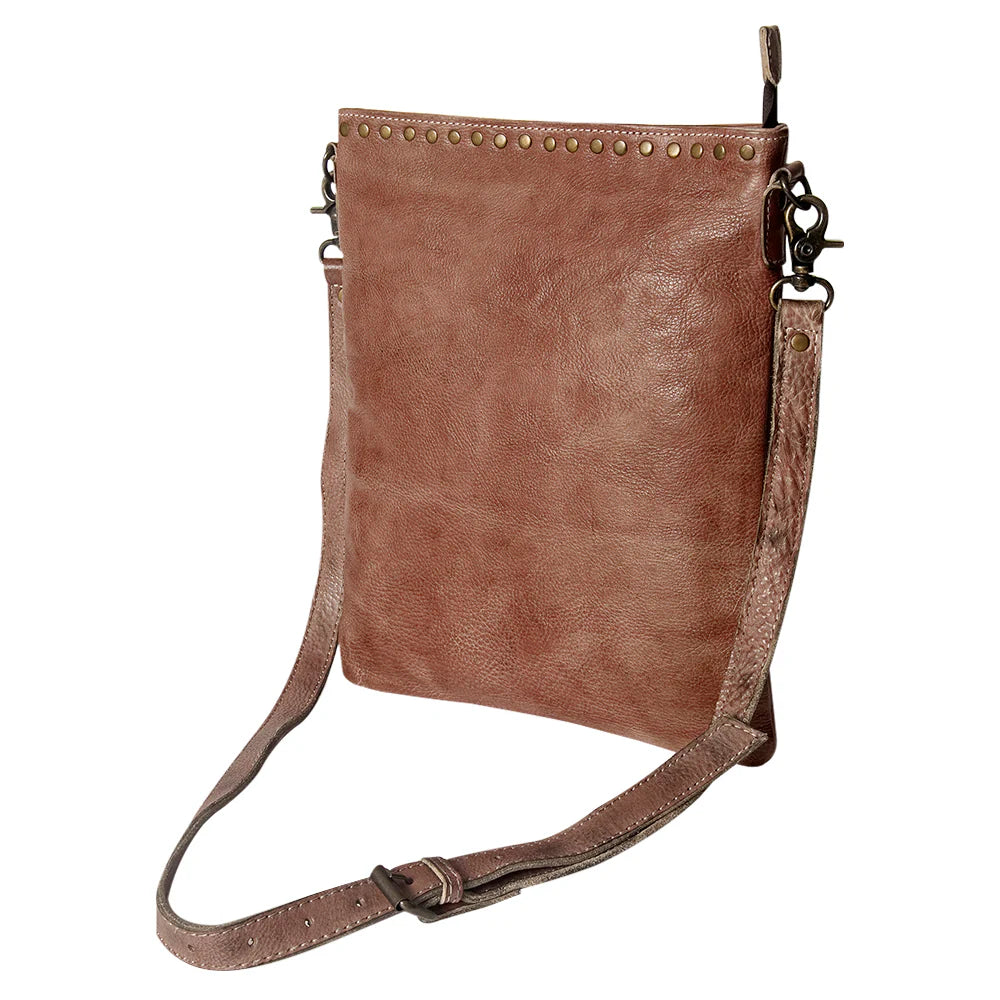 Never Mind! Western Desert Brown Genuine Leather Crossbody Bag