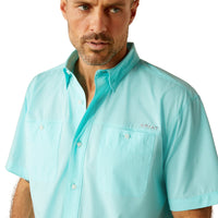 Ariat Men's S/S 360 Airflow Classic Fit Western Button Down Shirt in Blue Radiance