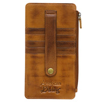 Never Mind! Western Slim Brown Genuine Leather Wallet