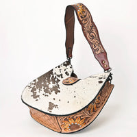 American Darling Western Hair-on-Hide Floral Tooled Leather Hobo Bag