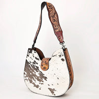 American Darling Western Hair-on-Hide Floral Tooled Leather Hobo Bag