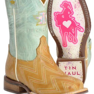 Tin Haul Square Toe Youth Girl's Dancette Cowgirl Love Boot