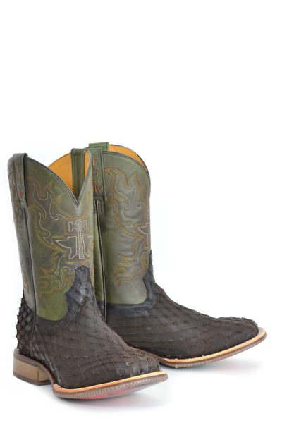 Tin Haul Men's Ruff and Tumble Western Boot with Anvil on Fire Sole
