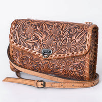 American Darling Hand Tooled Floral Leather Wallet Bag Western Purse