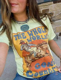 Women's "The Whole World's Gone Country" Graphic Tee in Green