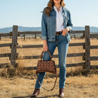 American Darling Mini Genuine Leather Western Quilted Handbag