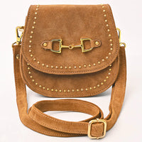 American Darling Genuine Suede Leather Mini Crossbody in Tan