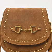 American Darling Genuine Suede Leather Mini Crossbody in Tan