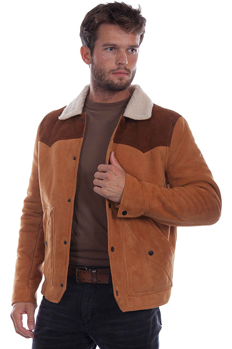 Scully Men's Suede Leather Jacket in Tan