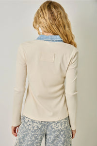 Women's Washed Thermal Button Down Top