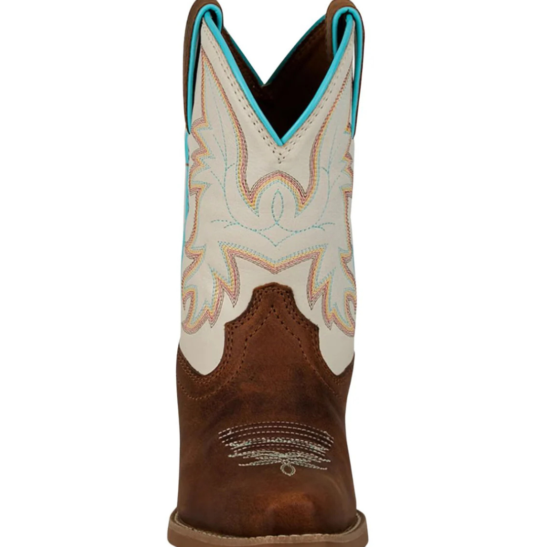 Justin Girl's Whinny Western Boots in Cognac Water Buffalo