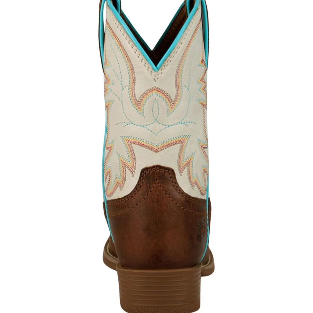 Justin Girl's Whinny Western Boots in Cognac Water Buffalo