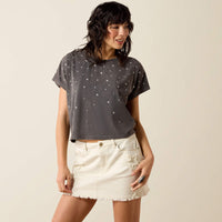 Ariat Women's Star Studded T-Shirt in Carbon Copy Grey