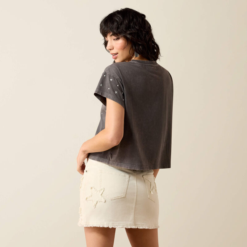 Ariat Women's Star Studded T-Shirt in Carbon Copy Grey